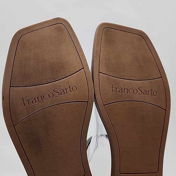 Franco Sarto Miras Black Flat Leather Sandal Ankle Strap Toe Ring Size 6M - Picture 9 of 16